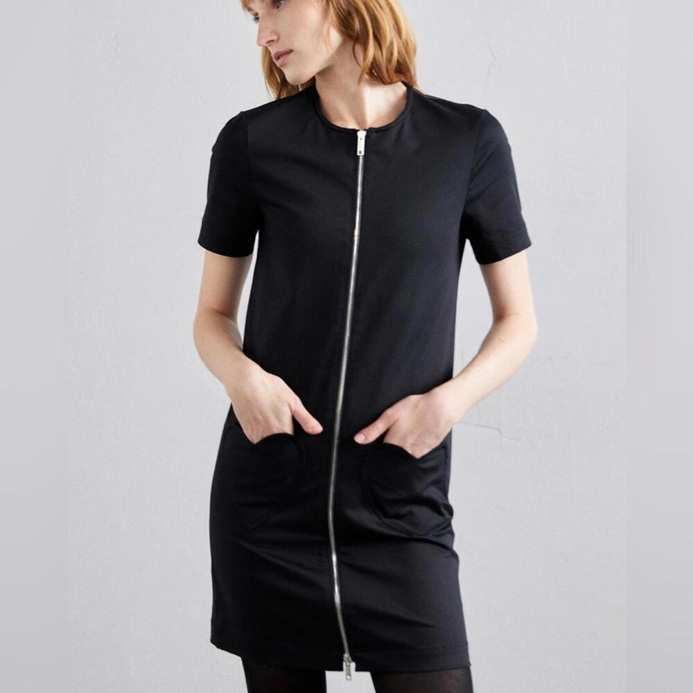 FRNCH I Black Full Zip Shift Dress XS
